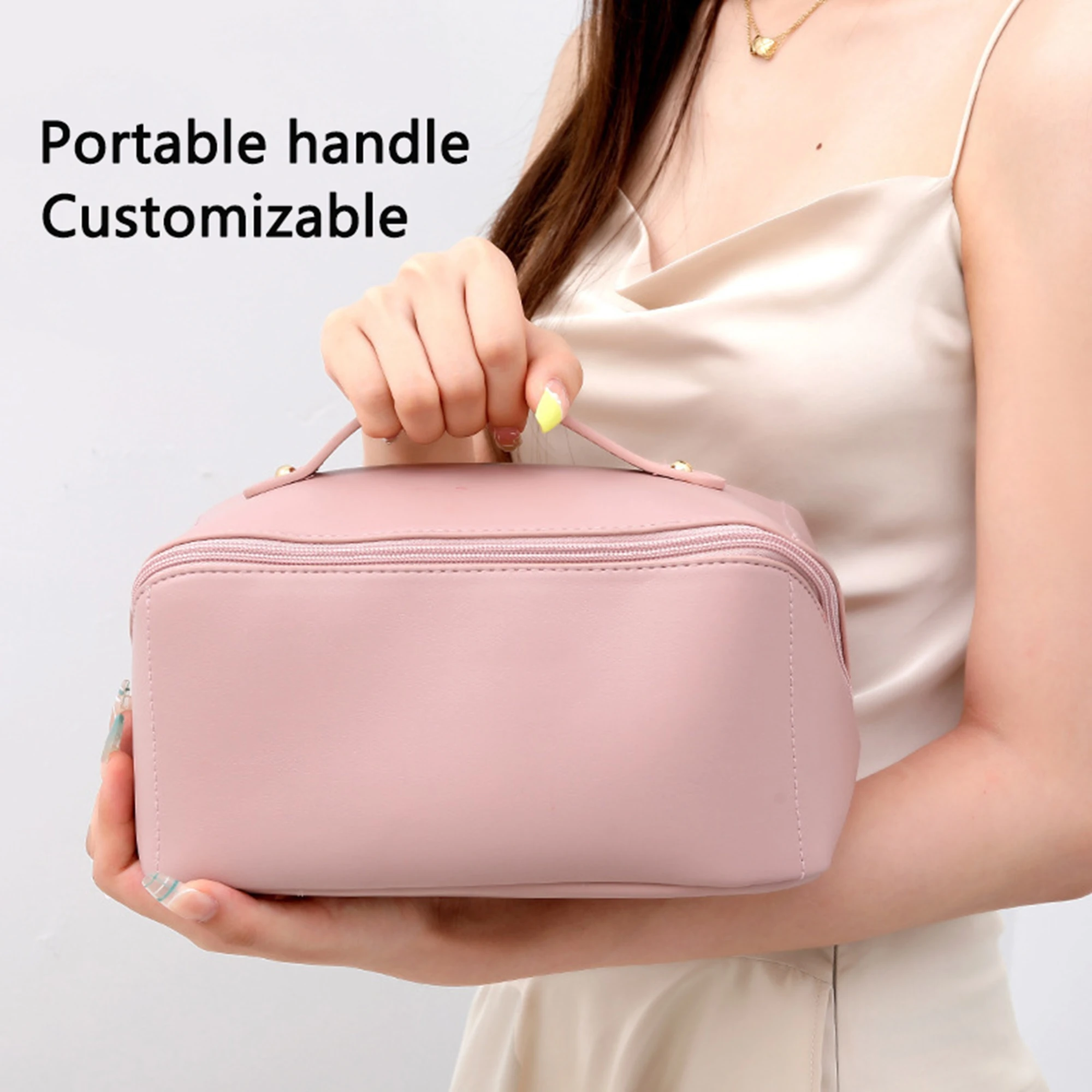 Bolsa de maquillaje de viaje personalizable, organizador de viaje cosmético ligero portátil, regalos navideños, bolsa de viaje de maquillaje para mujer - imagen 2