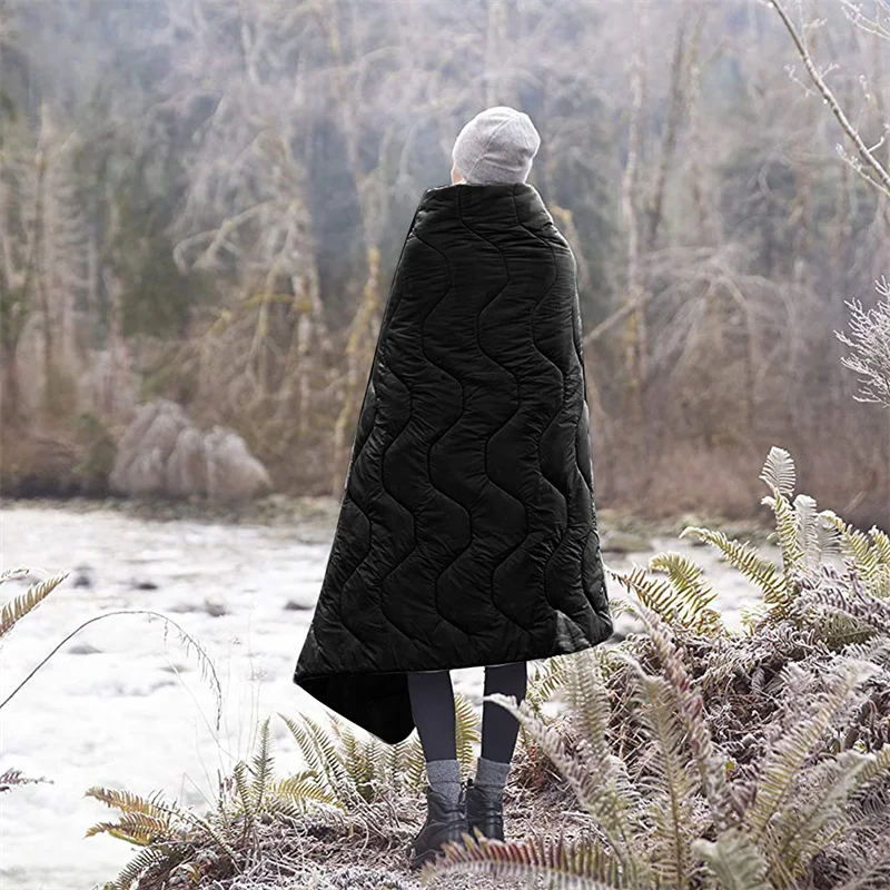 LQARMY Manta acolchada Woobie repelente al agua con forro de poncho militar táctico militar adecuada para acampar, disparar, cazar - imagen 5