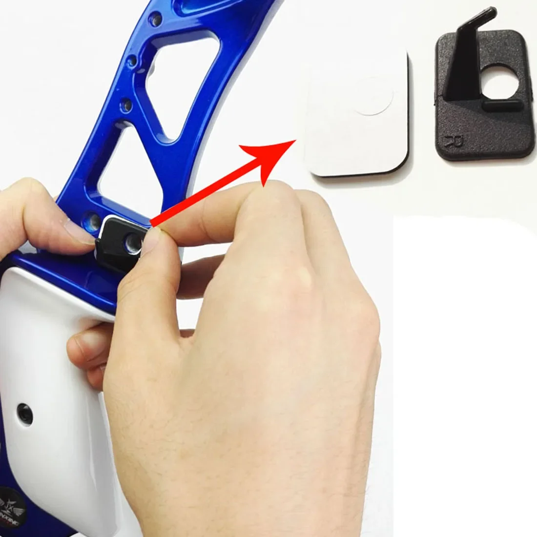 Adhesivo de apoyo de flecha de plástico, arco recurvo de mano izquierda/derecha, palo adhesivo de plástico, descanso de flecha, tiro con arco, caza, 10 Uds. - imagen 3