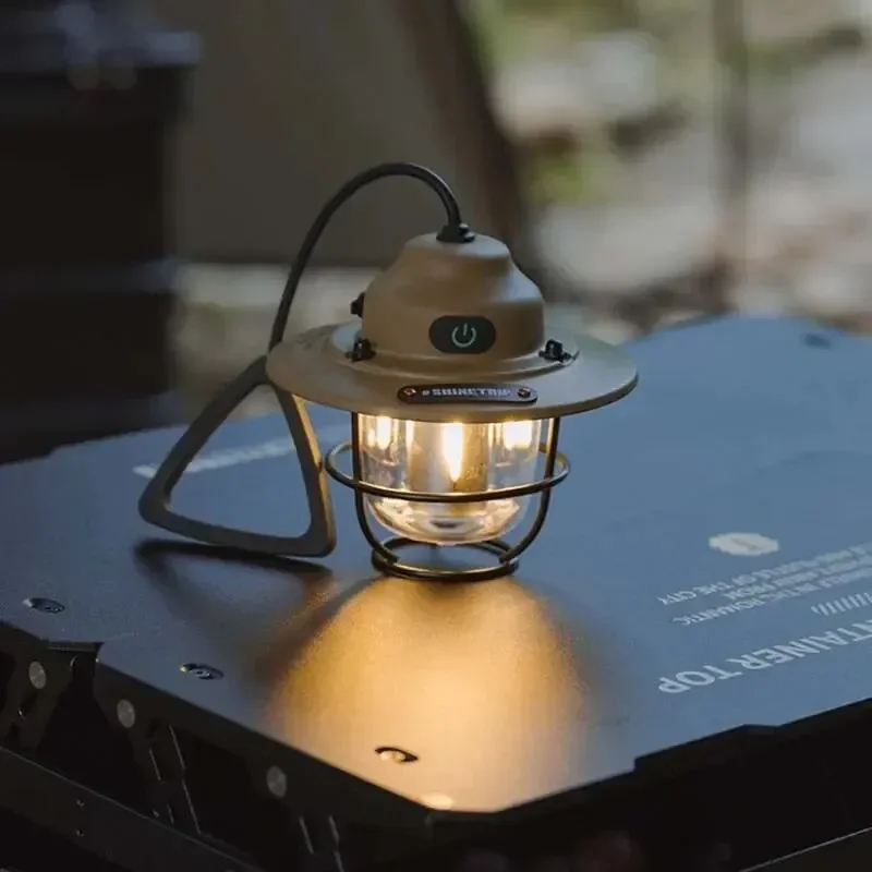 ShineTrip-luz colgante Vintage para exteriores, IPX4, resistente al agua, Ultra larga vida útil, luz ambiental para acampar, luces portátiles recargables para tienda de campaña - imagen 4