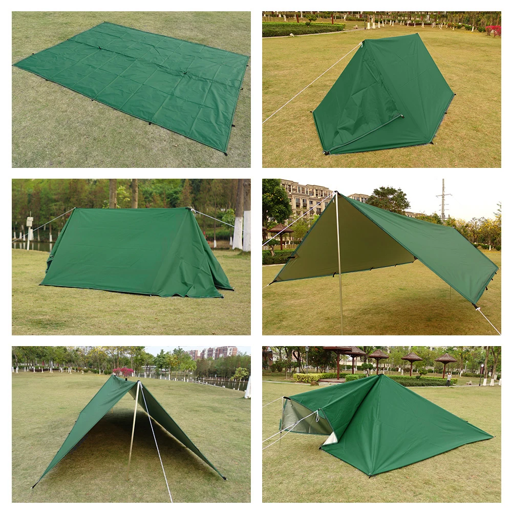 Toldo de supervivencia para exteriores, lona impermeable para acampar, parasol de 4x4m, 4x3m, 3x3m, 19 puntos para colgar - imagen 3