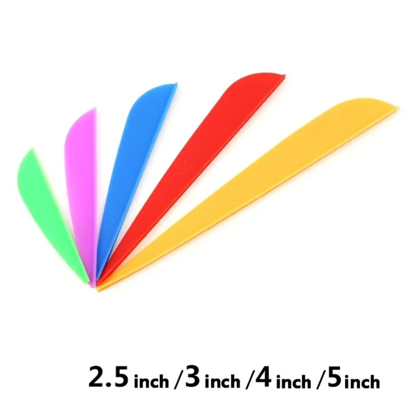 50 100 Uds 2,5/ 3 pulgadas 4 pulgadas 5 pulgadas flecha TPU paleta Fletching Fletch de plástico para arco de caza flecha de cartón Color aleatorio - imagen 2