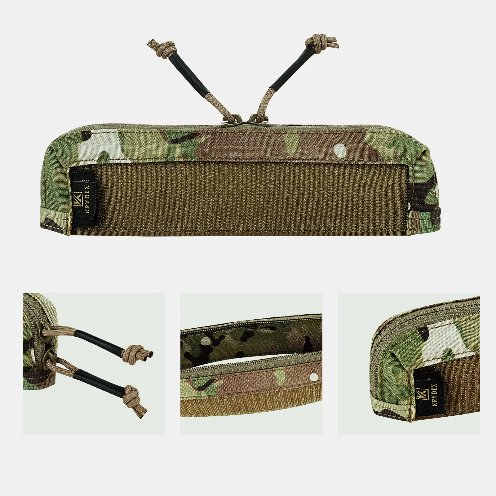 KRYDEX MK3 MK4 aparejo de pecho cremallera cubierta bolsillo doble cremallera Airsoft Paintball caza chaleco accesorios Camo MC - imagen 2