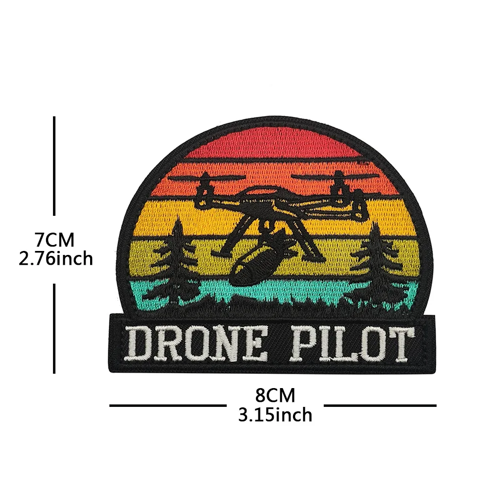 DRONE PILOT Parche bordado a rayas de arcoíris, charreteras de tela y pegatinas para bolsos, insignias, lado liso de cinturón - imagen 5