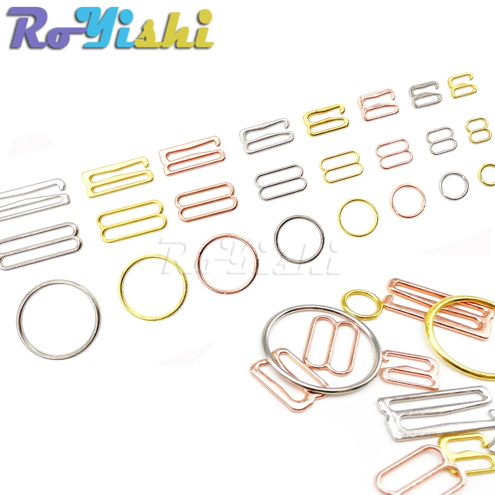 Correa de Metal para sujetador, hebillas ajustables, deslizadores de ropa interior, anillos, Clips para ajuste de lencería, accesorios de bricolaje, 6mm ~ 25mm, 200 unids/lote - imagen 5