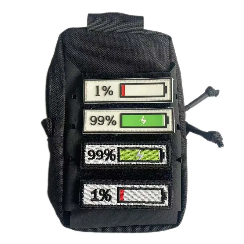 Parche moral PVC 3D indicador batería – Para equipamiento táctico - imagen 2