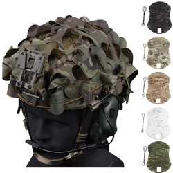 Funda casco táctico camuflaje 3D hoja con malla Airsoft