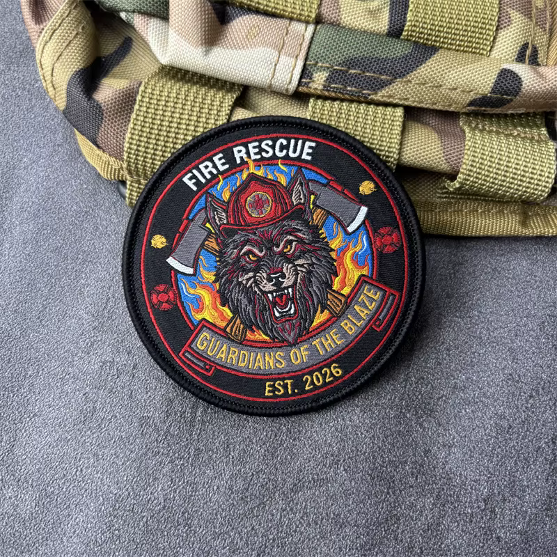 Parche táctico bordado rescate – insignia militar con Velcro - imagen 5