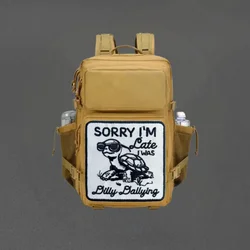 Parche bordado moral Llegué tarde – Insignia velcro chaleco táctico