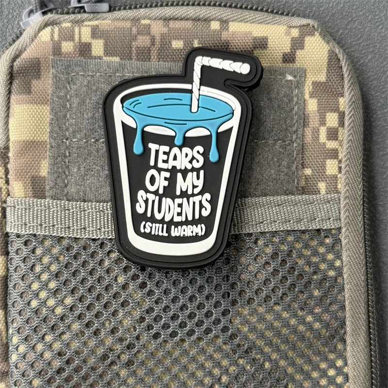 Parche de PVC "Tears for My Students", insignia de moral táctica, gancho y bucle, mochila, ropa, accesorios decorativos, pegatina, brazalete - imagen 2