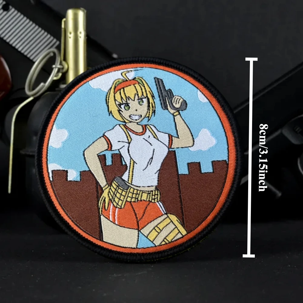 Parche táctico de Manga de Anime, emblema de gancho y bucle tejido Airsoft de EE. UU., insignia de moral militar, brazalete, pegatinas para mochila - imagen 2