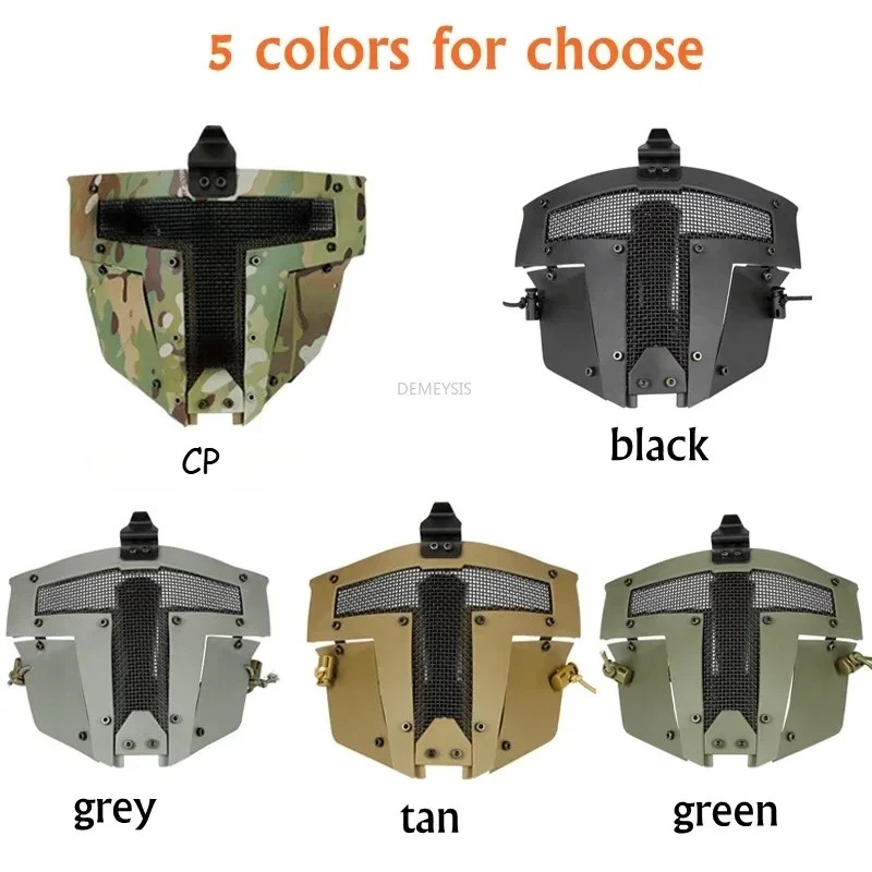 Máscara táctica de cara completa, juego de guerra Cs de combate, máscaras de malla metálica, necesita uso con casco rápido, accesorios de Paintball Airsoft - imagen 2
