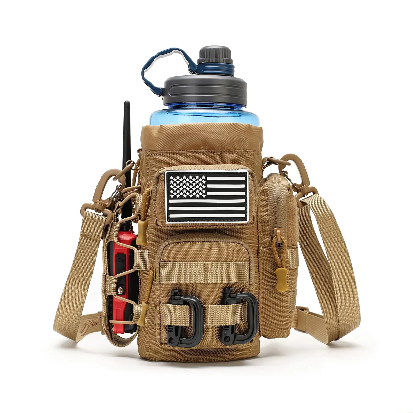 Bolsa portabotellas de nailon para deportes al aire libre, soporte multifuncional para botellas de agua de gran capacidad para senderismo, ciclismo y pesca - imagen 2