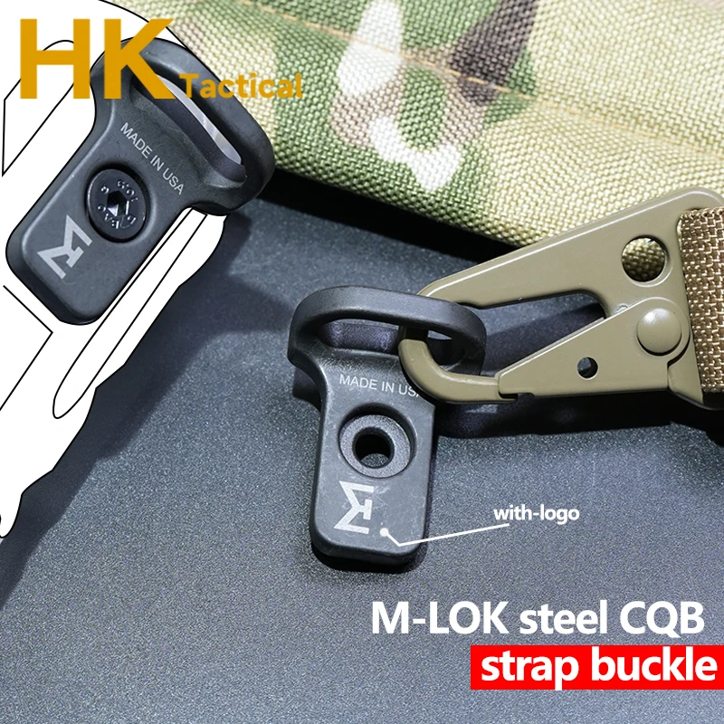 Correa de hombro táctica de acero CQB, eslinga rápida, montaje de eslinga CQD, adaptador de montaje de eslinga QD frontal, eslingas MLOK Airsoft Hunting Rfile QD - imagen 3