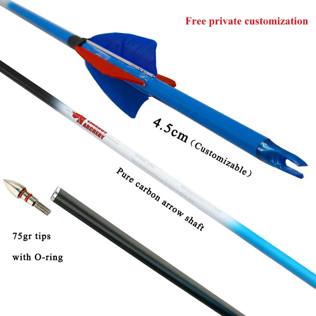 6 uds tiro con arco tiro a caballo ID6.2MM flechas de carbono columna vertebral 300-800 30/32 pulgadas arco compuesto caza