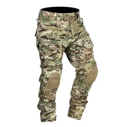 Pantalones de combate para hombre al aire libre con rodilleras pantalones deportivos de carga tácticos Camping camuflaje Multicam Trekking ropa de caza