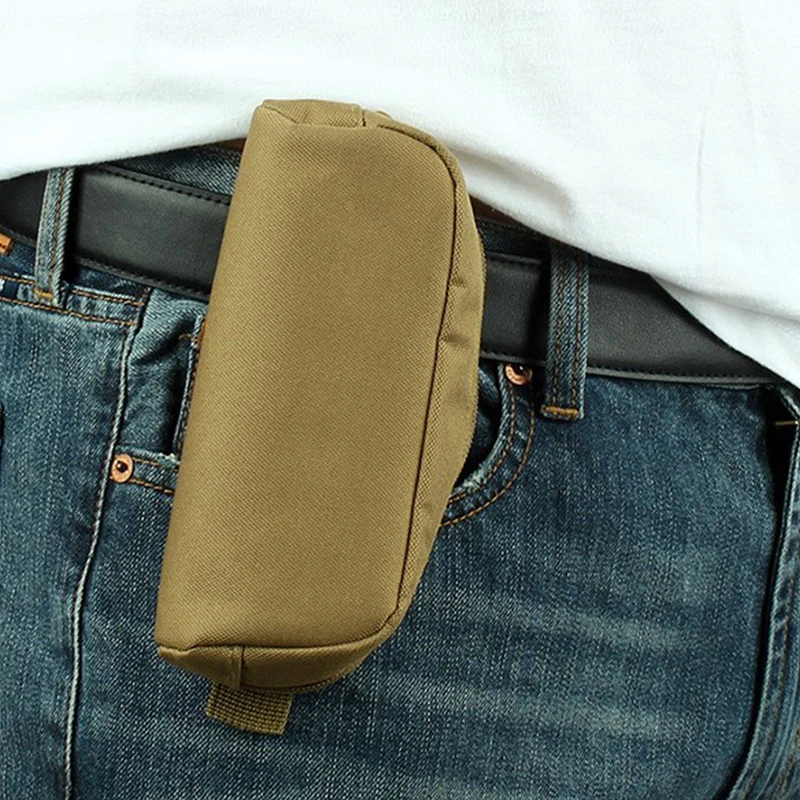 Estuche táctico de nailon para gafas de sol al aire libre, bolsa portátil con cremallera Molle EDC, caja de gafas para acampar, bolsa colgante militar de cintura para caza - imagen 3