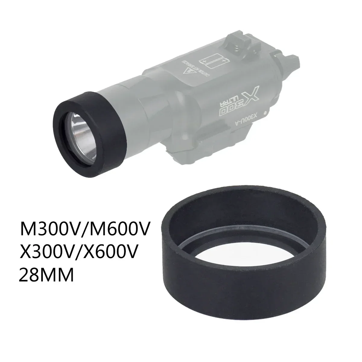 Protector de tapa de cubierta de lente de goma táctica para luz de arma Red Dot Sight SF M300 M600 X300 X400
