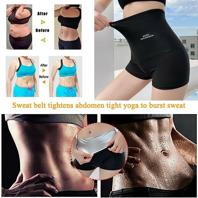Pantalones deportivos de Sauna para mujer, mallas térmicas con Control de grasa, moldeadores de cuerpo, bragas de Control elásticas para Fitness, pantalones cortos ajustados de cintura - imagen 2