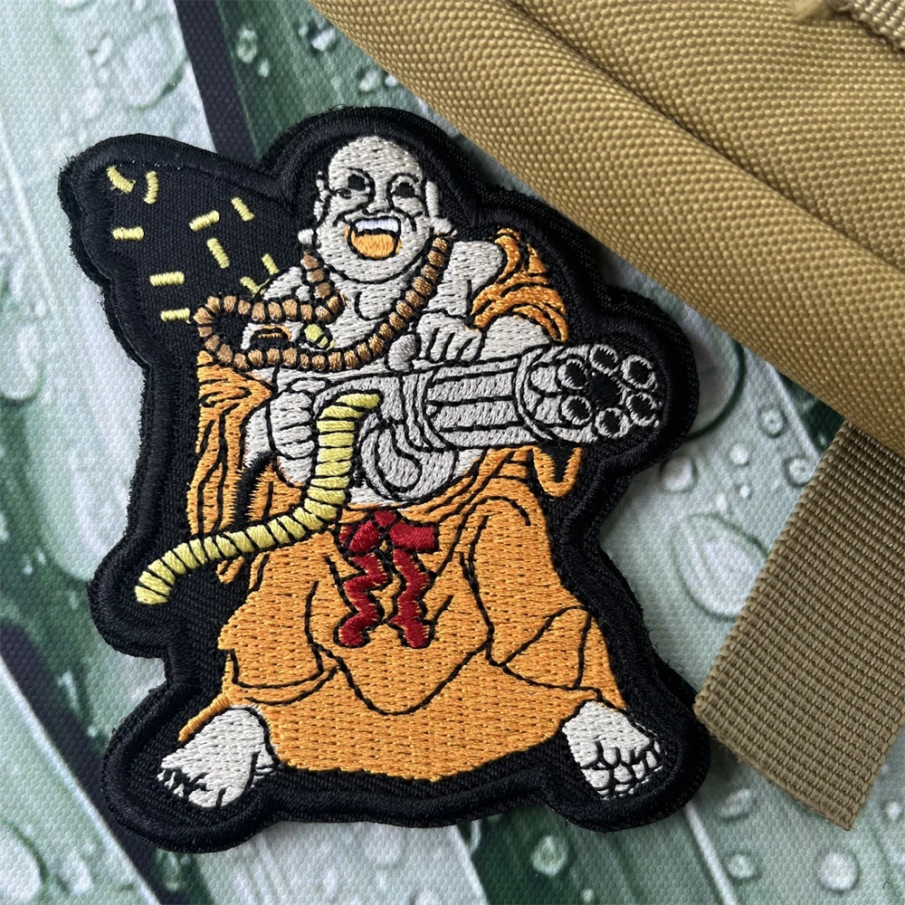 La Paz nunca fue una opción/insignia de moral de buddá, EE. UU., parches tácticos para mochila, pegatinas bordadas de gancho y bucle - imagen 2