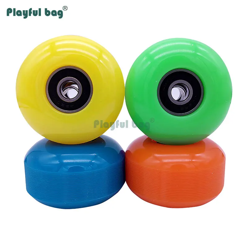 4 unids/set patines de ruedas dobles ruedas de PU 52x32MM 95A accesorios de monopatín con rodamientos rueda de línea AMB208 - imagen 5