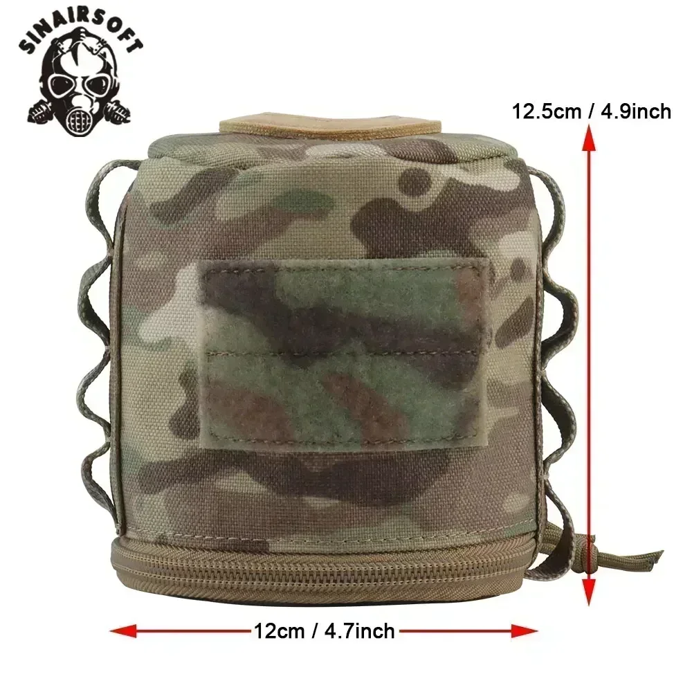 SINAIRSOFT Tactical Toilet Roll Paper Storage bag Portable Molle Holder Pouch Round Case Camping Hiking Tissue Paper Bags - imagen 4