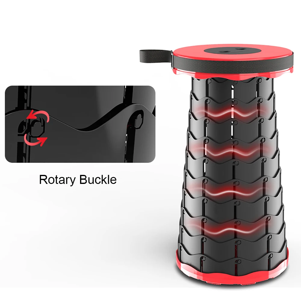 Sillas retráctiles para exteriores, taburete portátil ajustable, silla plegable telescópica para acampar y pescar - imagen 5