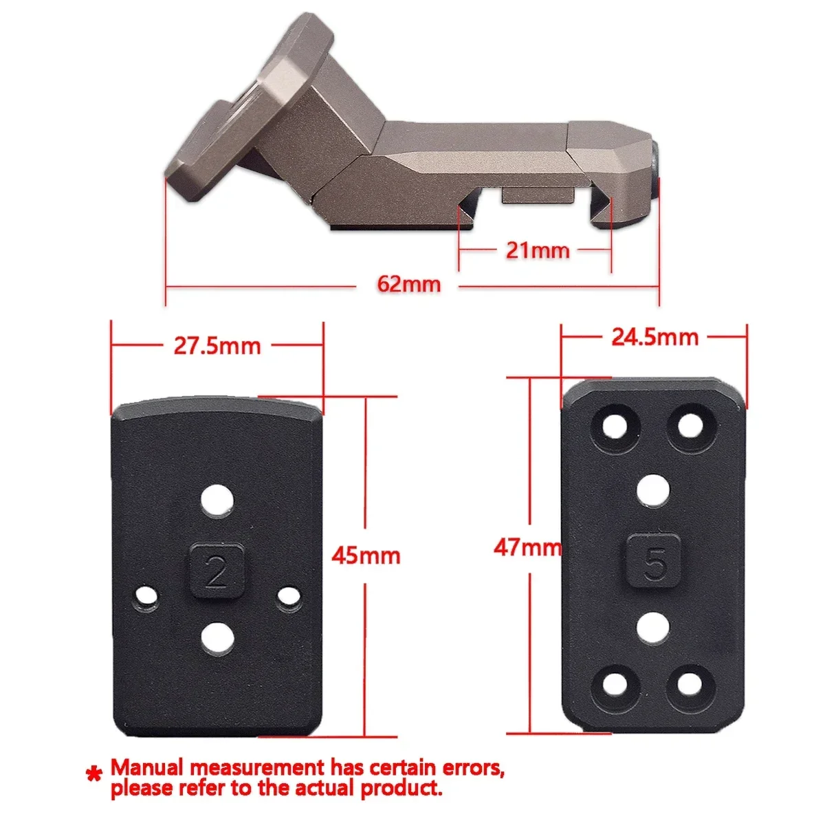 Nuevo soporte óptico Universal de Metal de 35/45 grados para T01 T02 RM, soporte de Base de mira lateral de punto rojo, riel de 20mm - imagen 4