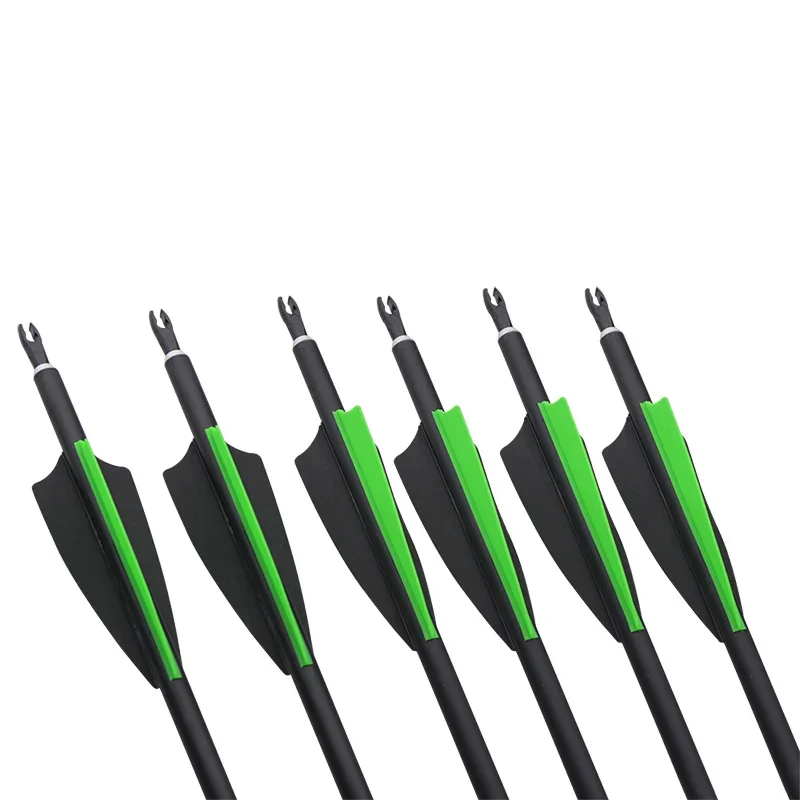 31,5 "tiro con arco flechas de carbono mezcladas columna vertebral 500 ID6.2mm OD7.8mm 100 punta de grano paleta de goma arco caza tiro objetivo 6/12/24 Uds - imagen 5