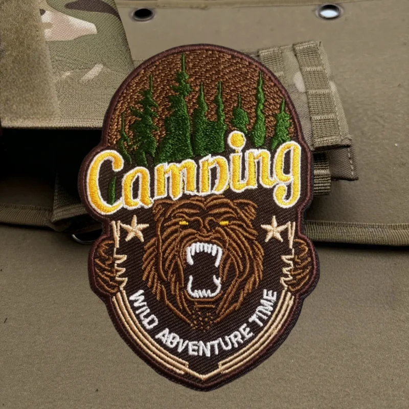 Parche bordado 3D de oso malvado, chaleco táctico, gancho y bucle, sombrero, insignia de moral, mochila, pegatinas decorativas, parches para brazalete para ropa - imagen 4