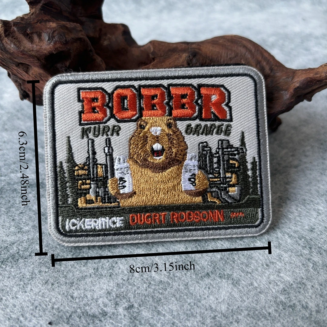 Parche táctico de castor, parches bordados de castores bonitos y divertidos para mochila, brazalete con gancho y bucle, insignia de moral militar, pegatinas para sombrero - imagen 4