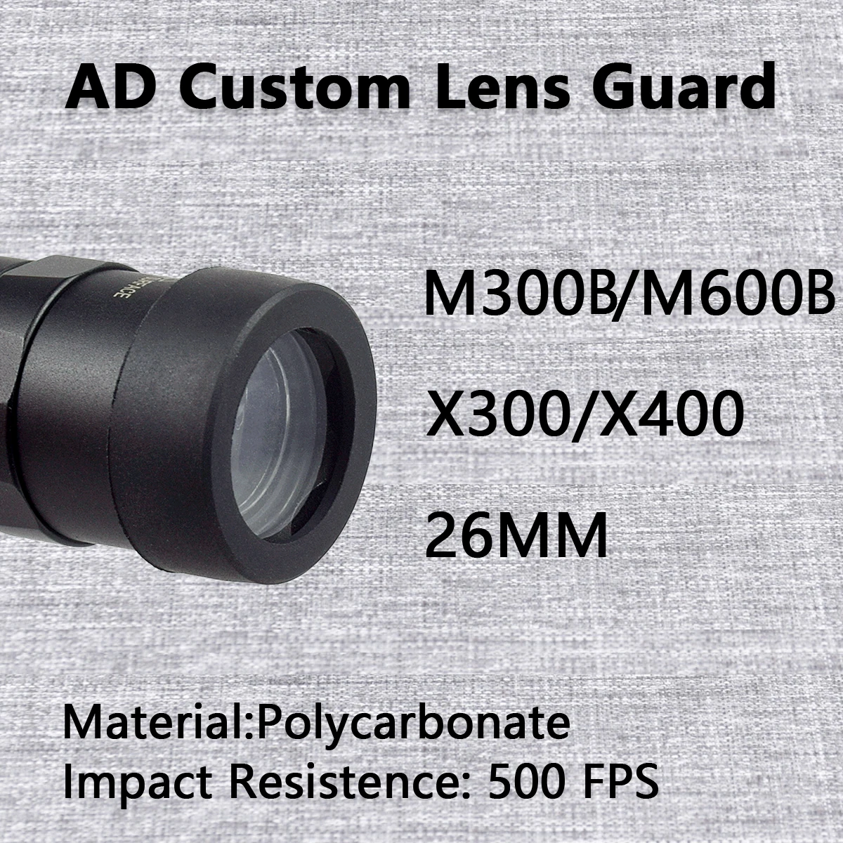 SureFire M300B M600B X300 X400V T01 T02 Protector de armas de caza cubierta de linterna de luz Protector de lente personalizado 26mm 28MM 30MM 38mm - imagen 5