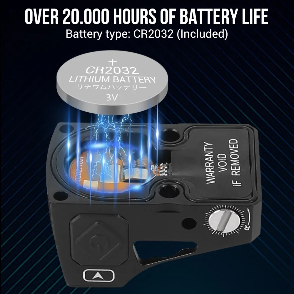 Mini mira telescópica táctica de punto rojo, pistola de reflejo MOA, 12 ajustes de brillo para monturas de riel de 20mm - imagen 4