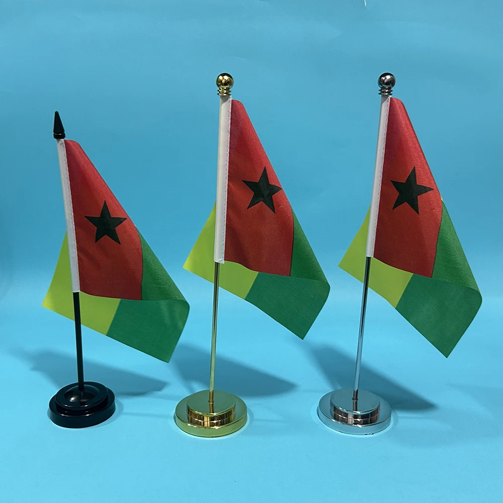 SKY FLAG Office Desk Flag Of Guinea-Bissau flag 14x21cm Guinea-Bissau National Flag Country Banner Desk Ornaments Flags - imagen 2