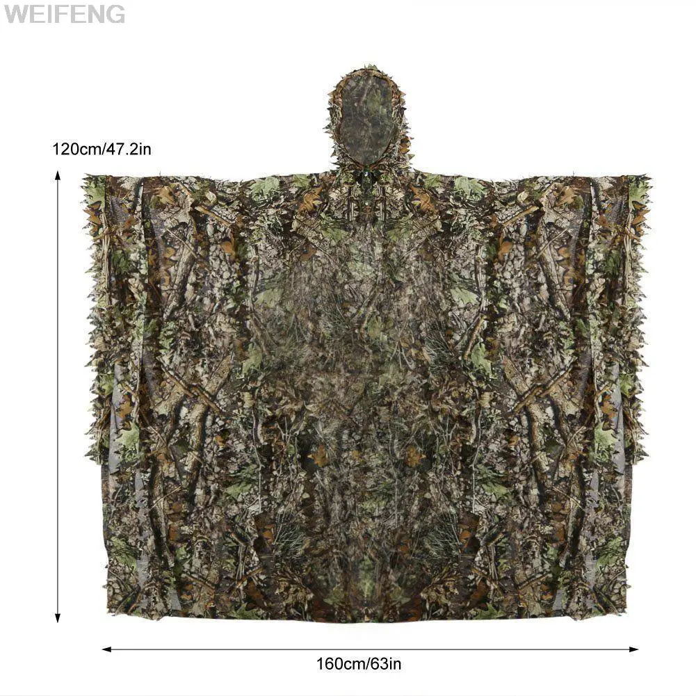 Traje Ghillie de caza para adultos, traje de tiro CS, ropa de combate militar táctica transpirable, conjunto de camuflaje biónico de hojas 3D - imagen 2
