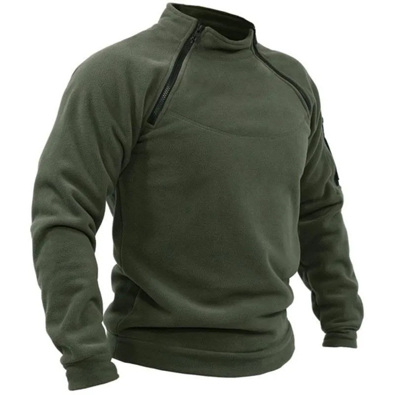Suéter Casual para hombre, abrigo táctico de lana Polar, sudaderas sólidas, sudaderas con capucha, ropa para exteriores, Otoño e Invierno - imagen 2