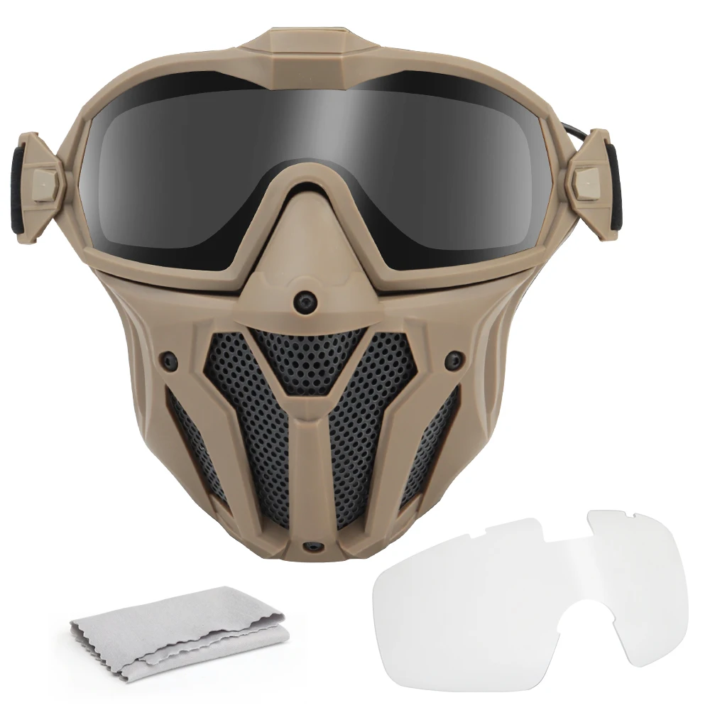Máscara de Paintball Airsoft con gafas de ventilador antiniebla/transpirable/frío para caza CS juego de entrenamiento Cosplay accesorio de casco rápido - imagen 5