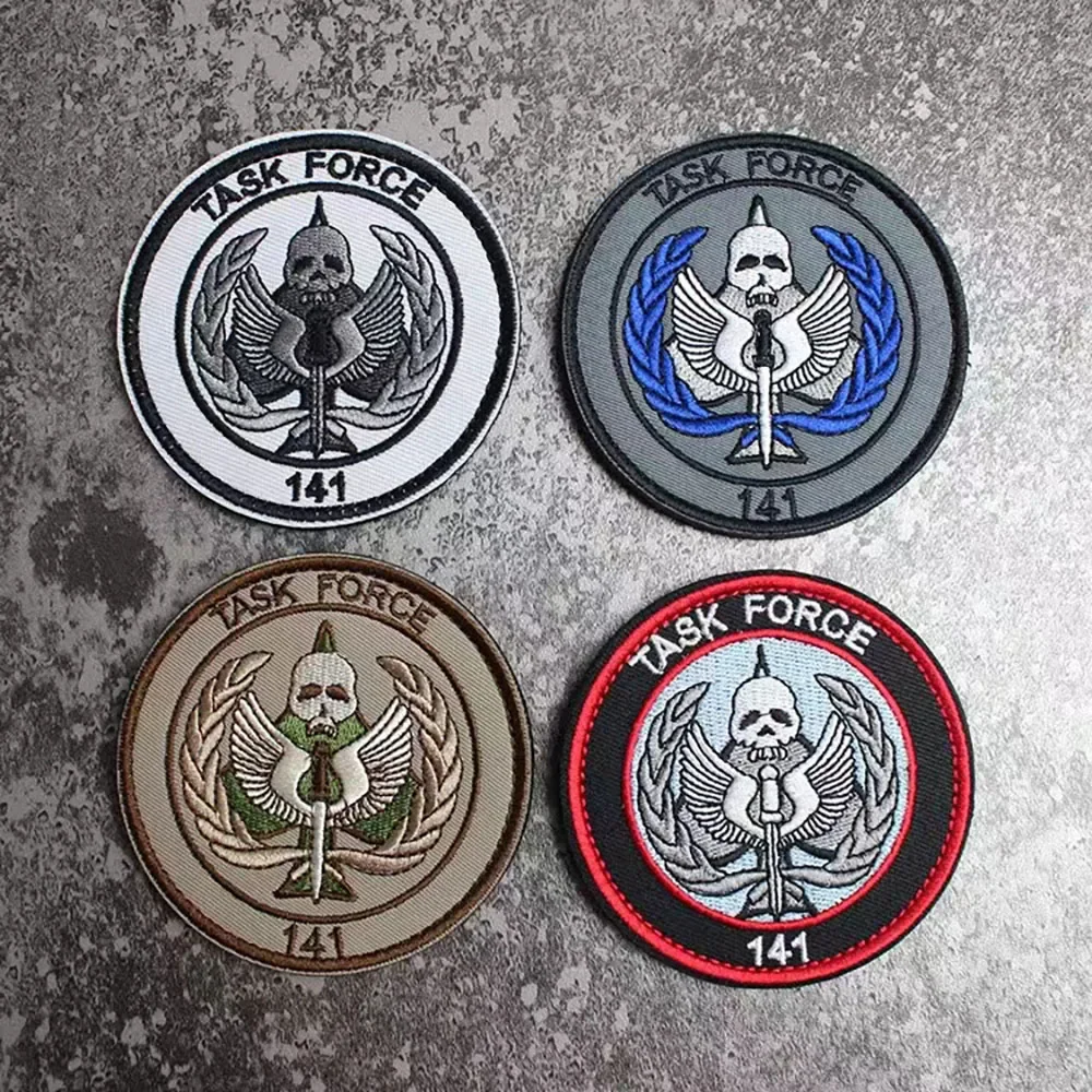 Parche bordado de CODOL 141, Parche de Call of Duty Hook Loop en mochila, brazalete táctico, pegatina de insignia de moral de calavera - imagen 2