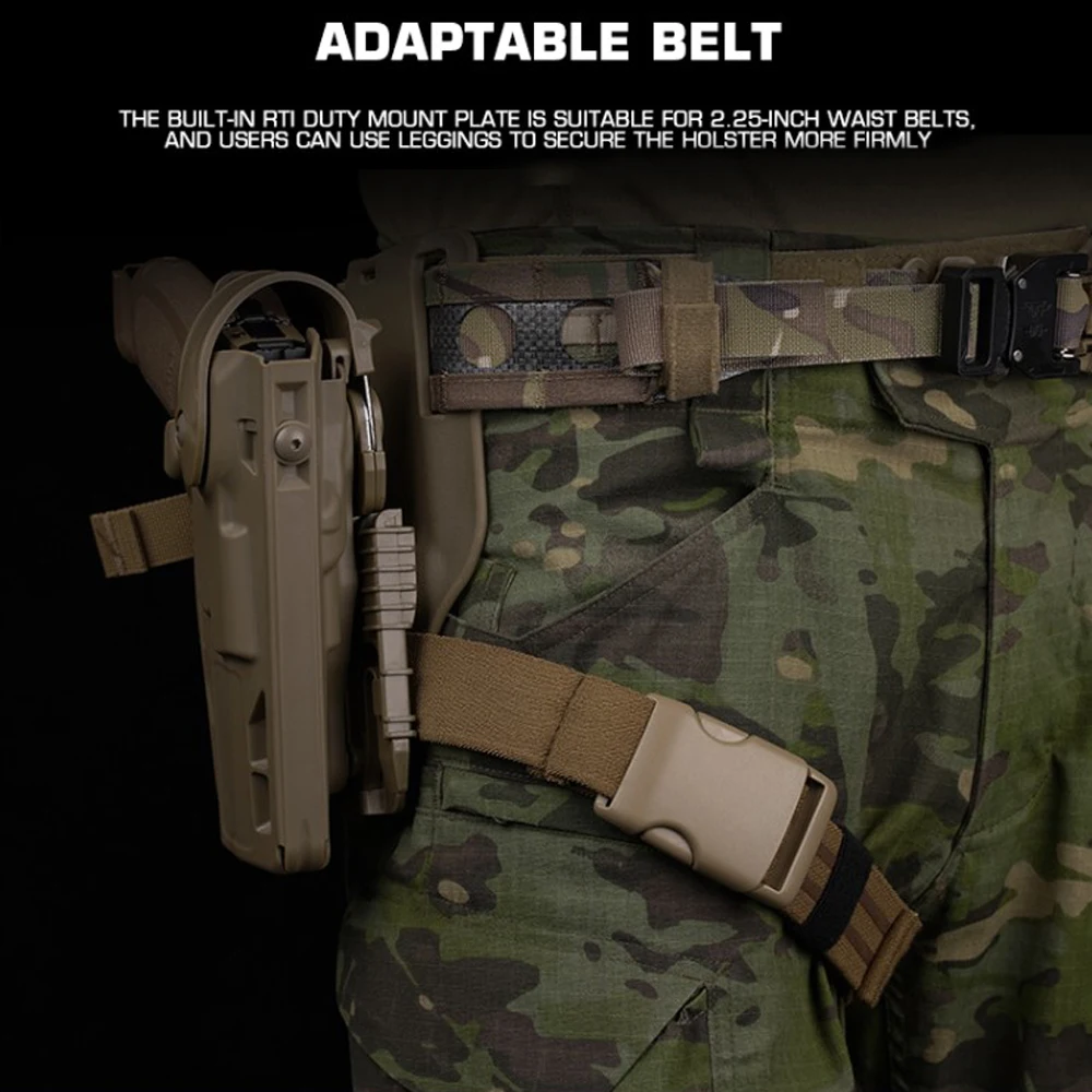 Funda táctica SIG P320 M17/M18, funda para pistola MK-17 Airsoft, doble bloqueo de seguridad con cinturón, plataforma de pierna caída, sistema QLS - imagen 5