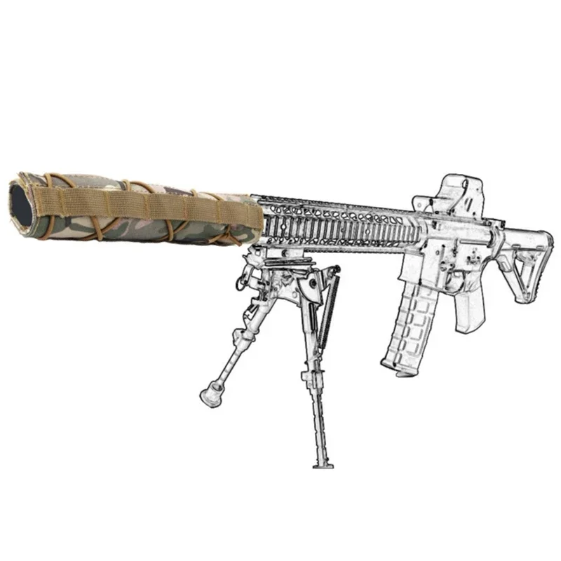 Supresor de ruido ajustable resistente al calor 8,66 "x 5,51" para accesorios de tiro de caza y escalada al aire libre - imagen 3