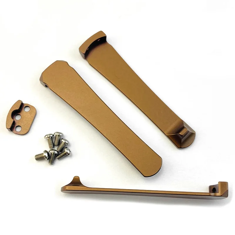 Con tornillos TI, cuchillo hecho de titanio CNC, Clip de transporte profundo mecanizado Modular estándar V2 para cuchillos Emerson Griptillian 551 hechos en banco - imagen 5