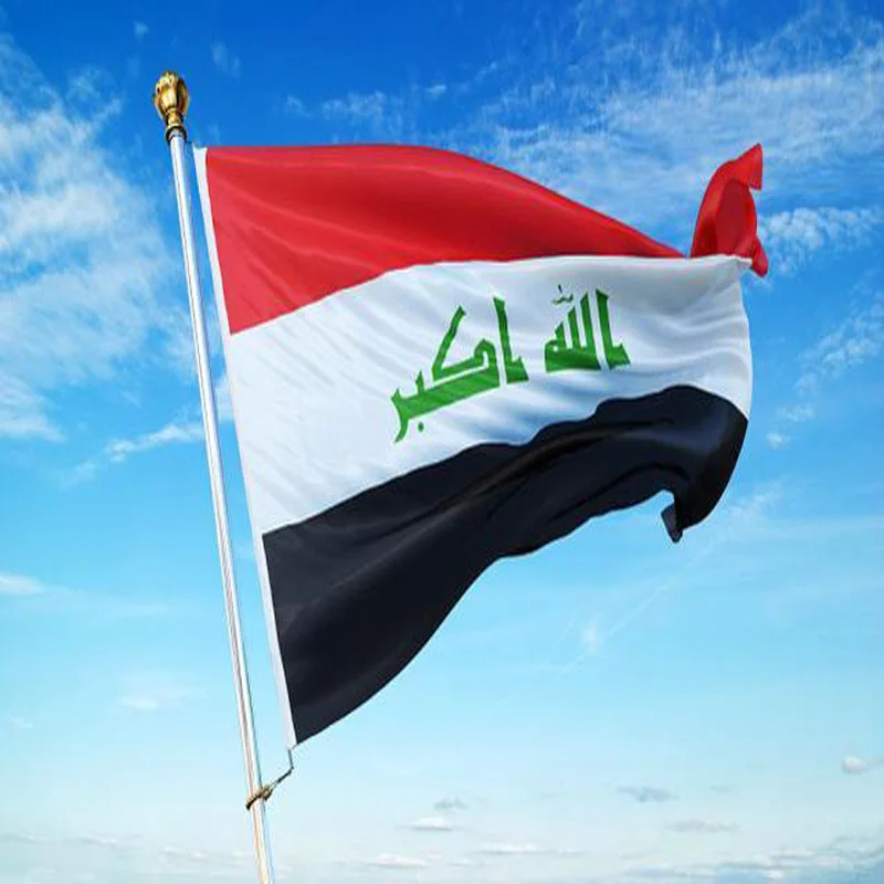 5 unids/lote bandera nacional de Irak 90x150cm bandera de Irak la República de Irak bandera nacional al por mayor