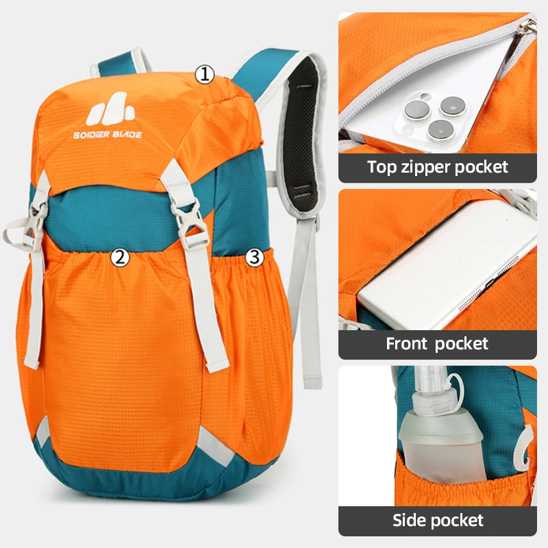 Mochila de escalada, mochila ligera de viaje de corta distancia para exteriores, mochila de senderismo para fin de semana juvenil, mochila escolar para estudiantes, bolsas deportivas - imagen 3