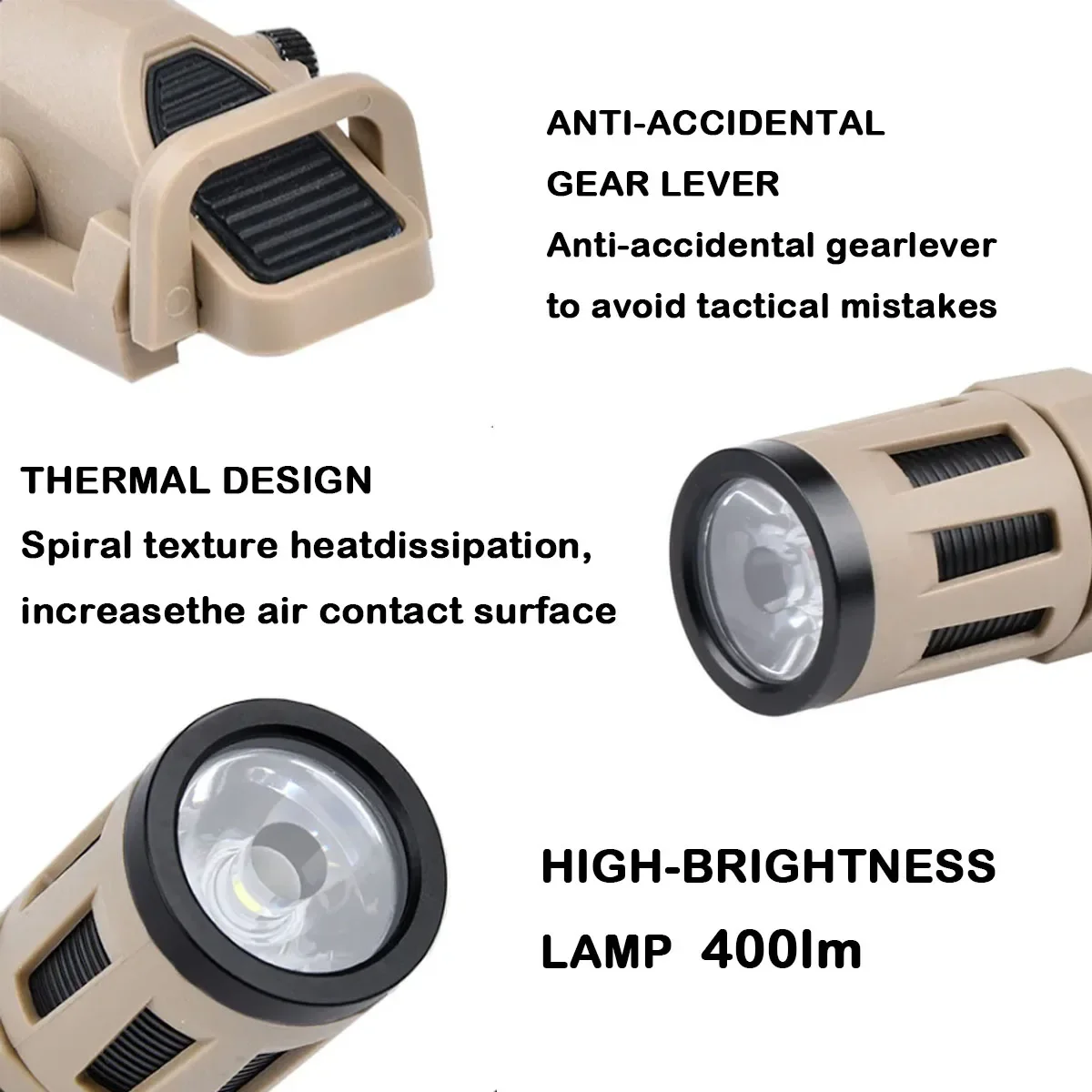 Linterna táctica WML, arma de caza larga y corta, luces LED, estroboscópica constante, Rifle Airsoft, momentáneo para riel de 20mm - imagen 5