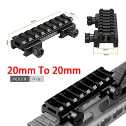 85mm de longitud, 18mm de altura, riel de 20mm a 20mm, 8 ranuras, adaptador de montaje elevador Picatinny alto, soporte de unidad para alcance, riel de mira de punto rojo