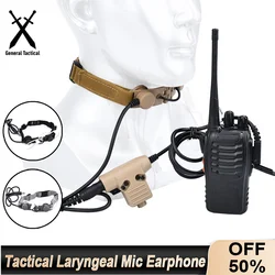 Micrófono laríngeo táctico para radios Kenwood y BaoFeng con PTT