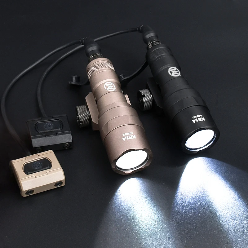 WADSN-Juego de linterna M300C, 510 lúmenes, alta potencia, M300c, MINI luz exploradora de caza con interruptor de presión táctico, compatible con M-lok Keymod - imagen 4