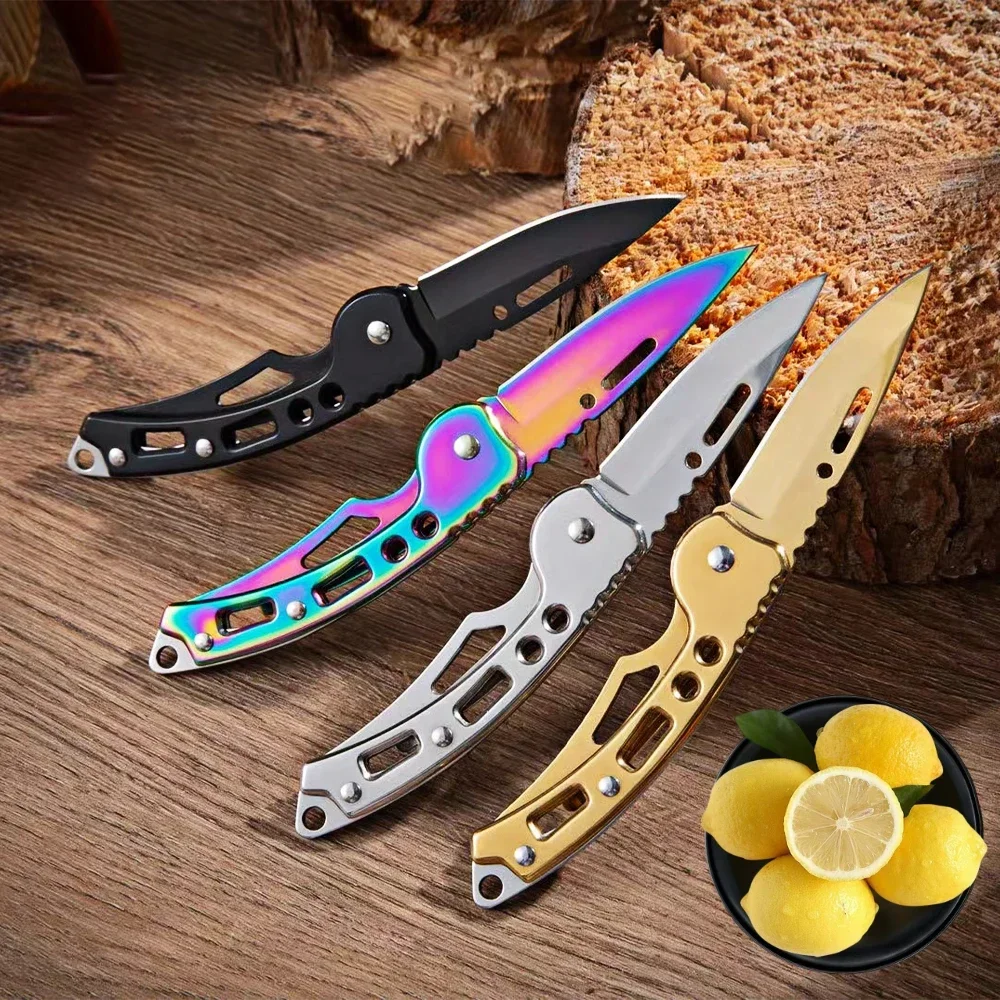 Llavero táctico acero inoxidable plegable con cuchillo y espejo - imagen 2