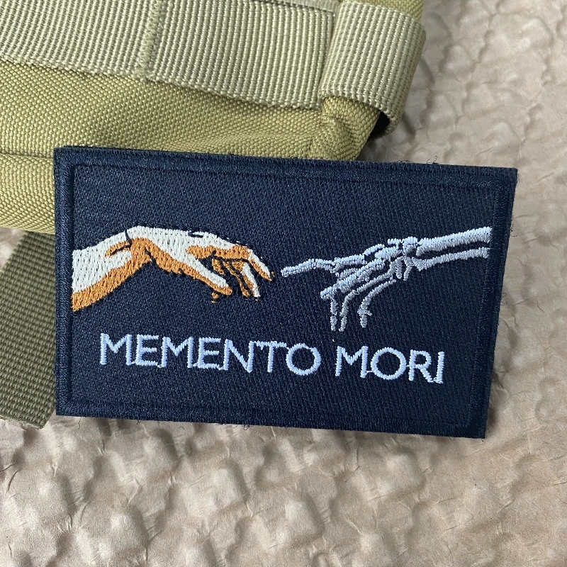 Not Today parches bordados, insignia de moral de gato lindo, recuerdo de Calavera, pegatina de mochila táctica para exteriores, gancho y bucle de dedo de esqueleto - imagen 4