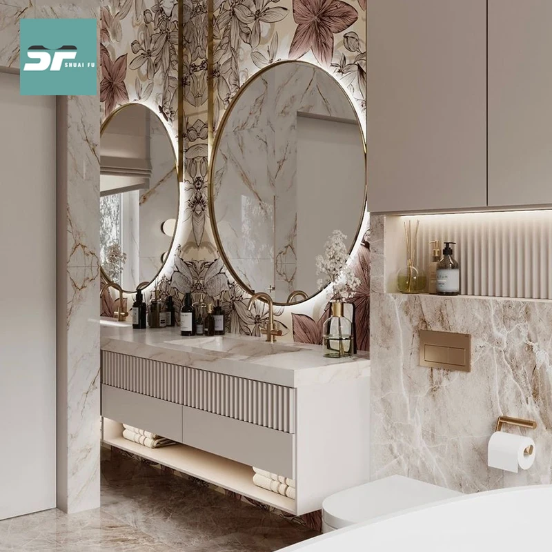 Cream Wind online-armario de baño de celebridades, moderno, sencillo y lujoso para lavarse las manos, piscina de cara, soporte de baño - imagen 4